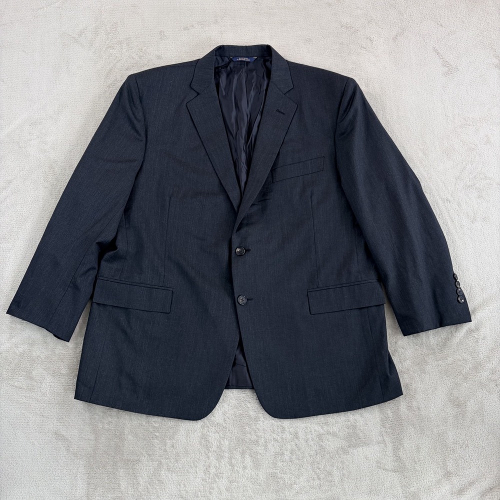Vintage Brooks Brothers Blazer Sport Coat Grey Men 46S Union Made in USA